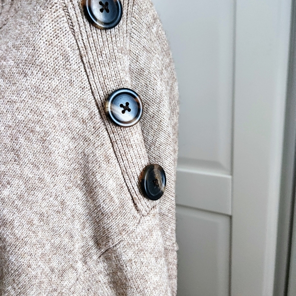 Women's Button-Detail Tan Sweater - Picture 7 of 8